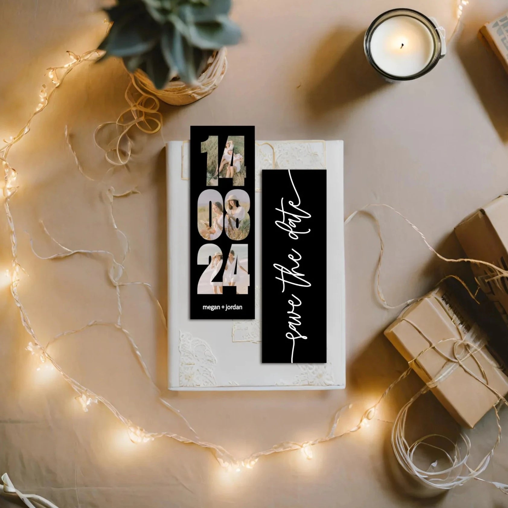 DIY Save the Date Photo Bookmark Template
