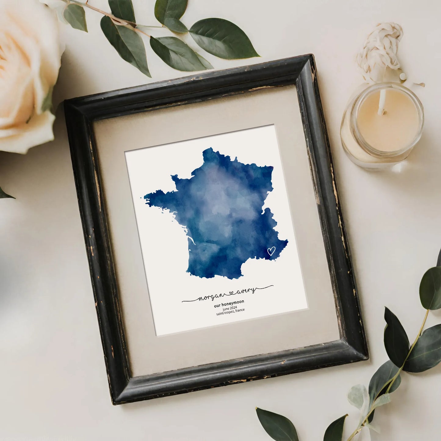 Where We Met Personalized France Map Template