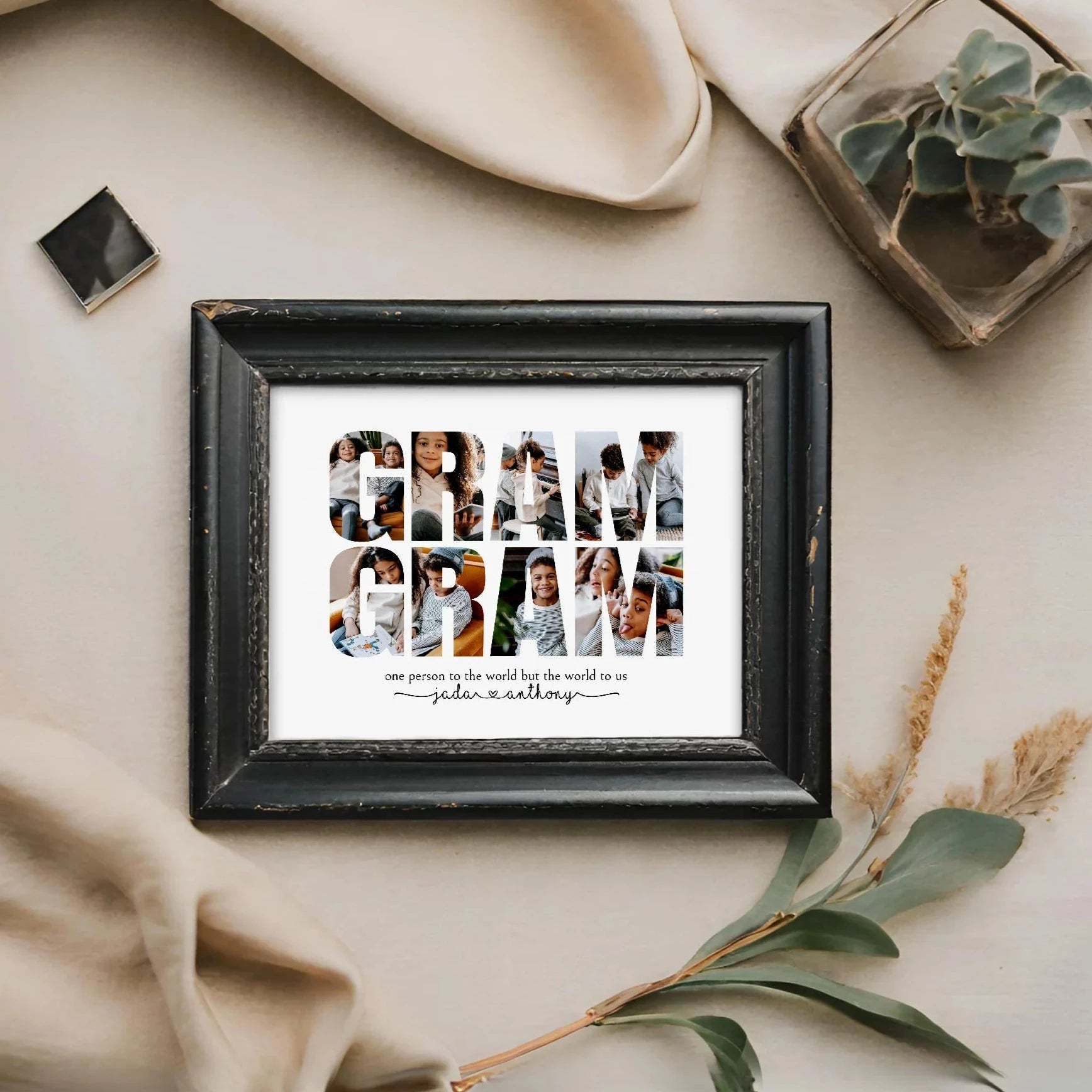 GramGram Editable Photo Collage Template Personalized Wall Art Her by Playful Pixie Studio