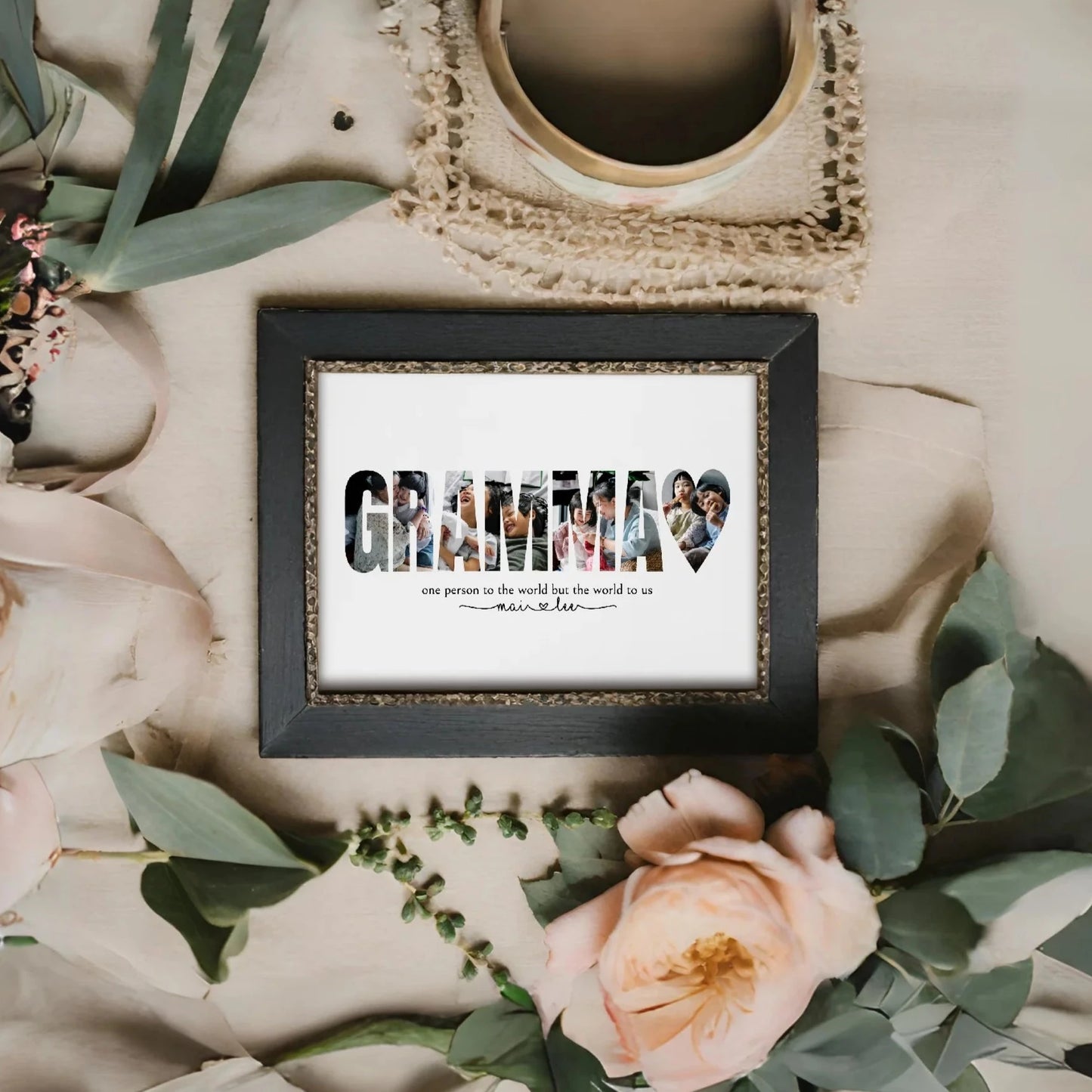 Gramma Editable Photo Collage Template Personalized Gift for Mom by Playful Pixie Studio