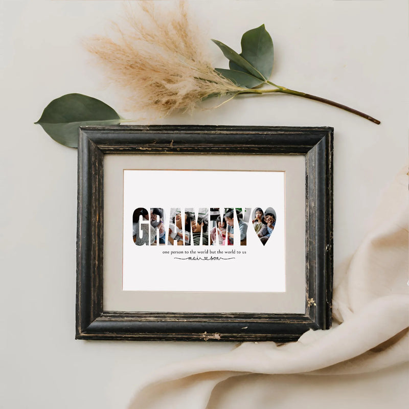 Quick Edit Yourself Personalized Photo Collage Budget Friendly Gift for Grandma