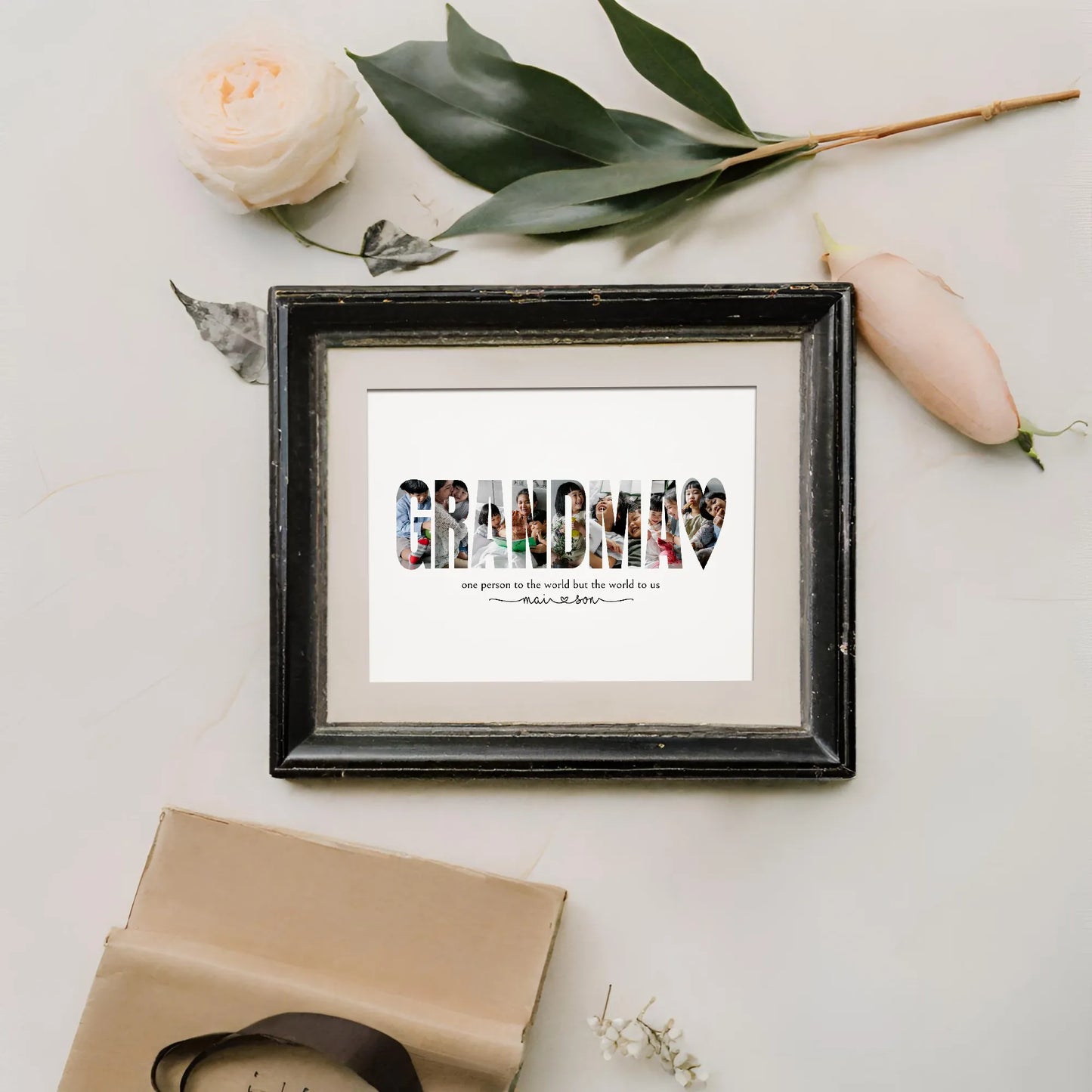 Quick Editable Grandma Photo Collage Last Minute Christmas Gift for Mom