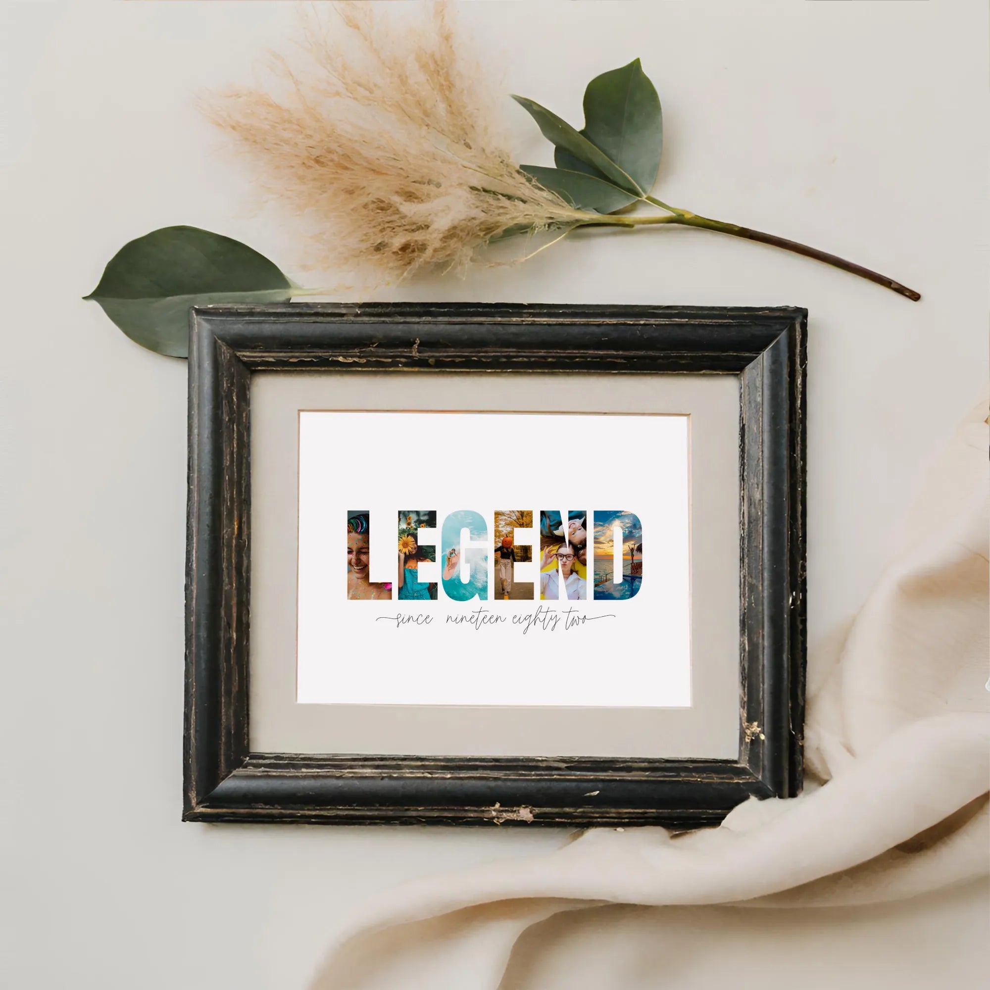 Legend personalized photo collage template custom birthday sign