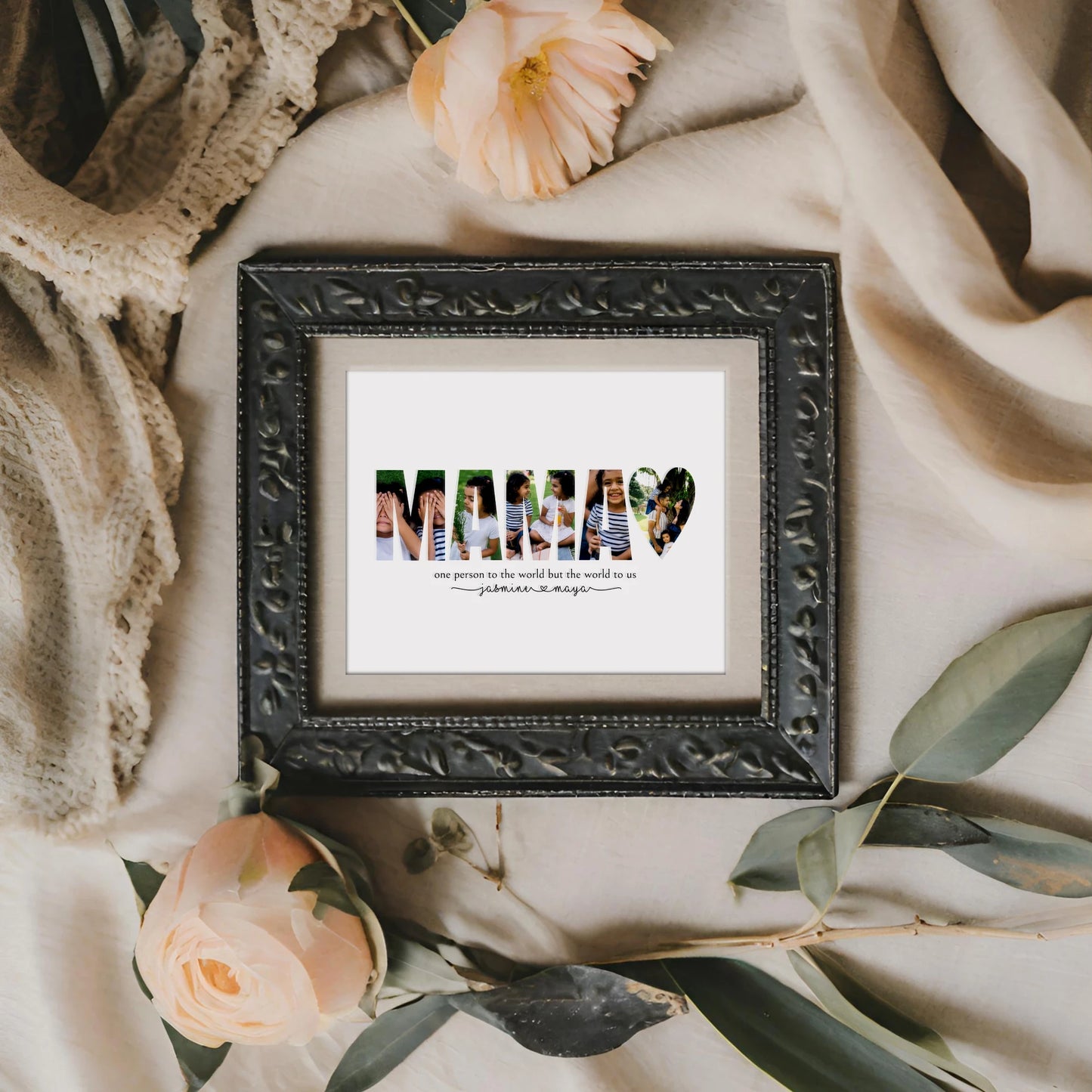 Quick Self Editable Mama Photo Word Collage Last Minute Gift for Mom