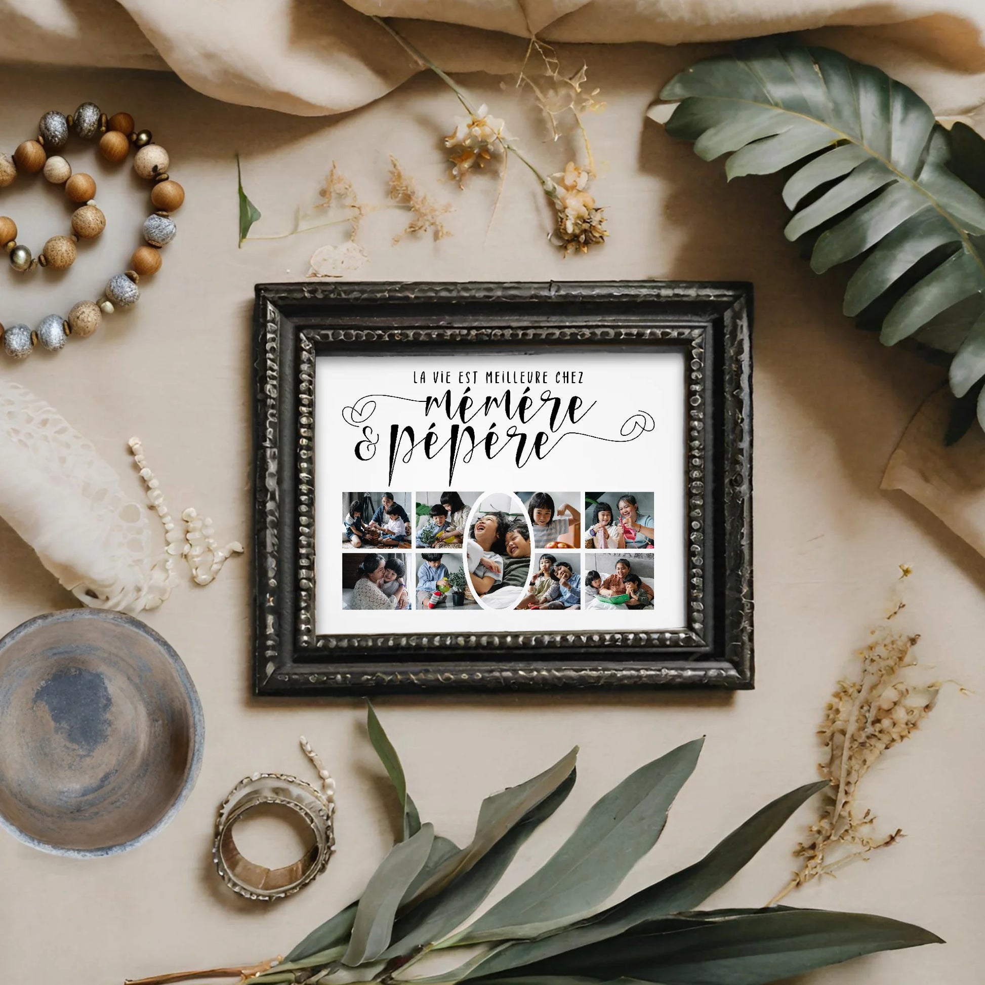 Memere et Pepere Editable Photo Collage Template Personalized Gift by Playful Pixie Studio