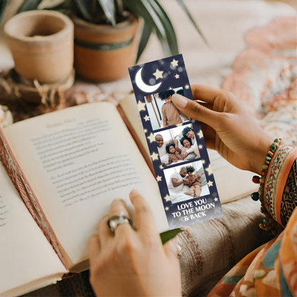 Moon and stars photo bookmark do it yourself gift for reader