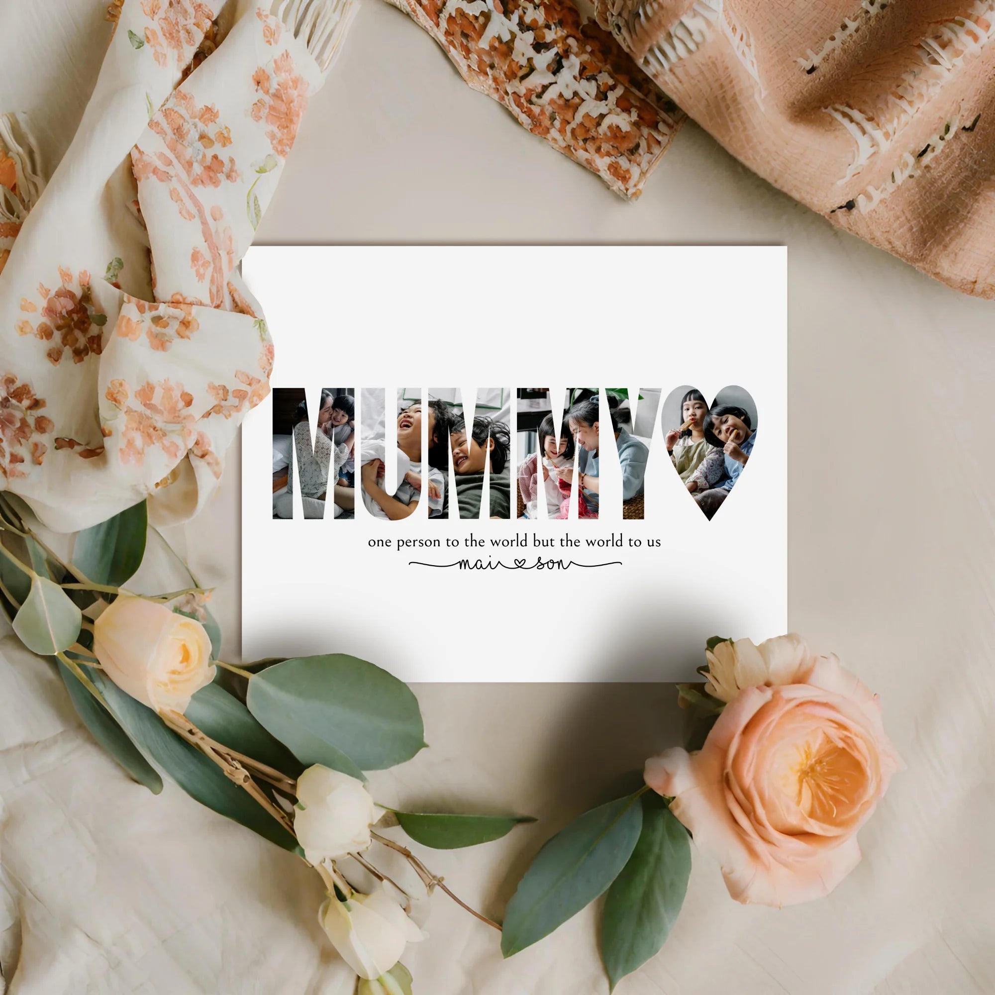 Editable Yourself Mummy Collage Template Personalized Wall Art Present for Mum
