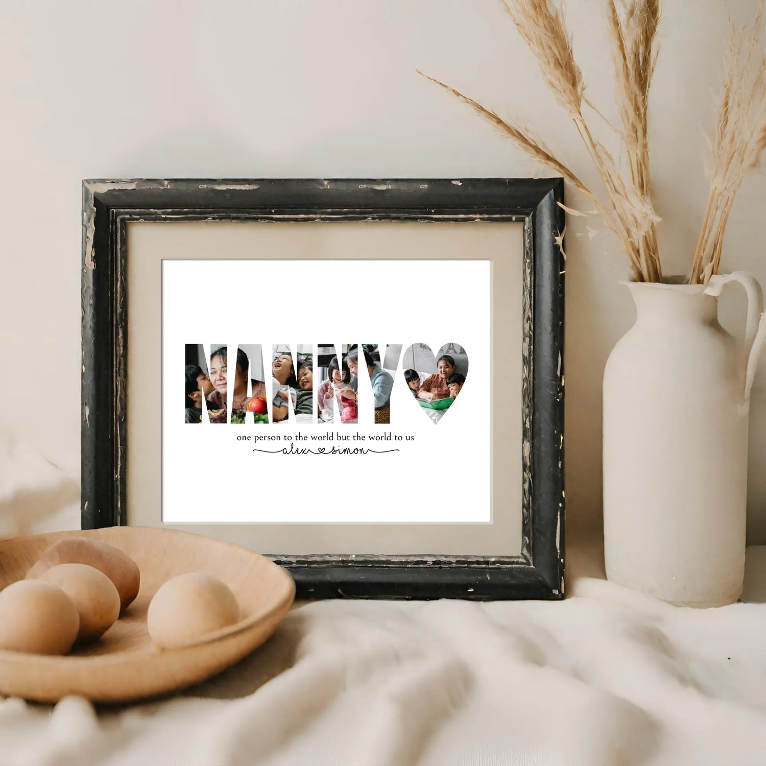 Nanny DIY Photo Collage Template Personalized Gift for Grandma