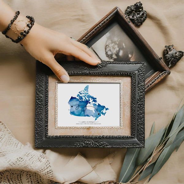 Personalized Canada Love Map Editable Template Unique Moving Away Gift