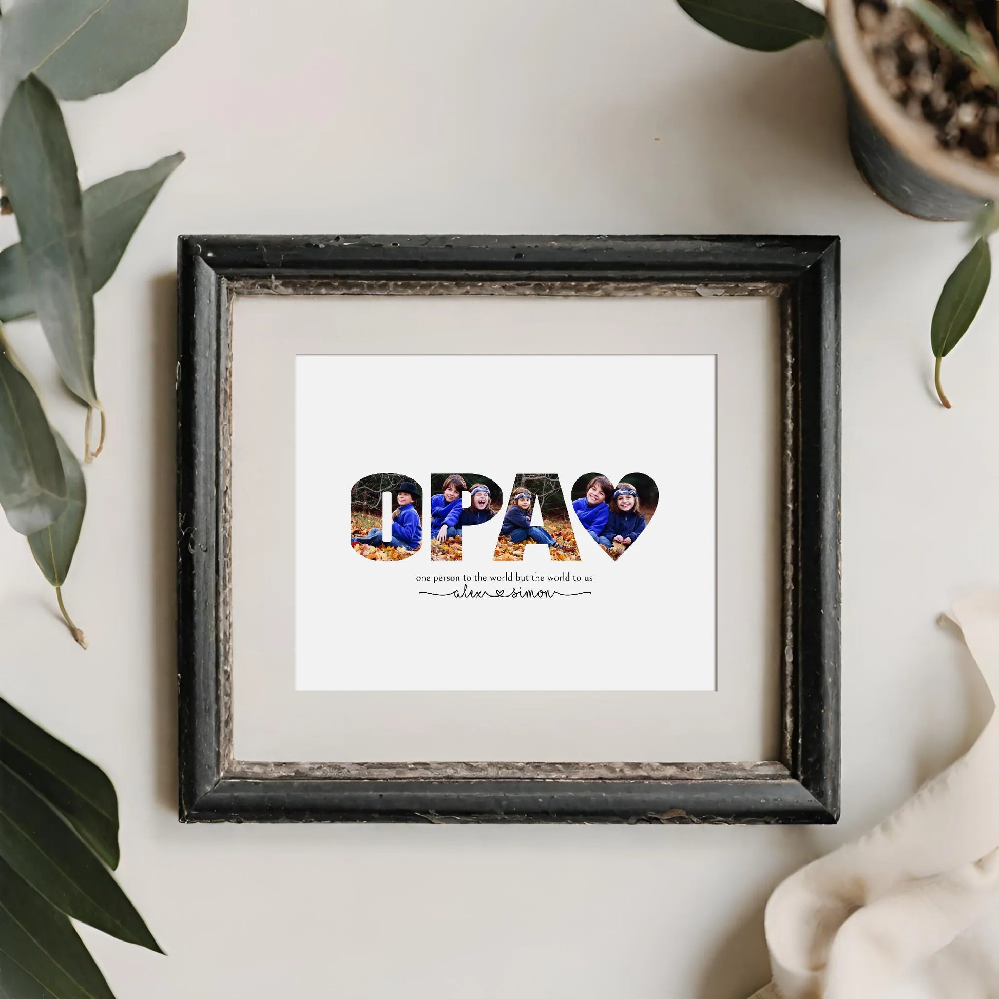 Easy DIY Opa Photo Collage Personalized Fathers Day Gift for Dad