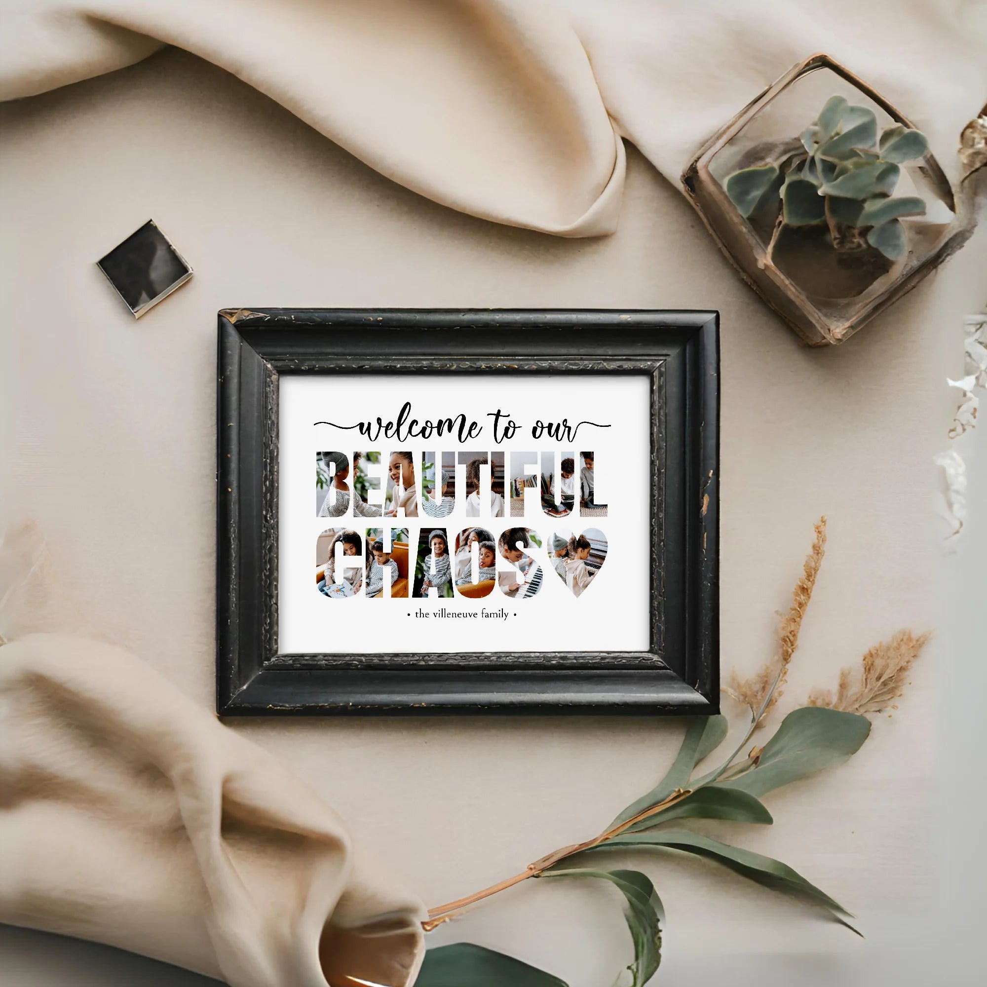Editable Our Beautiful Chaos Photo Collage Template Personalized Gift by Playful Pixie Studio