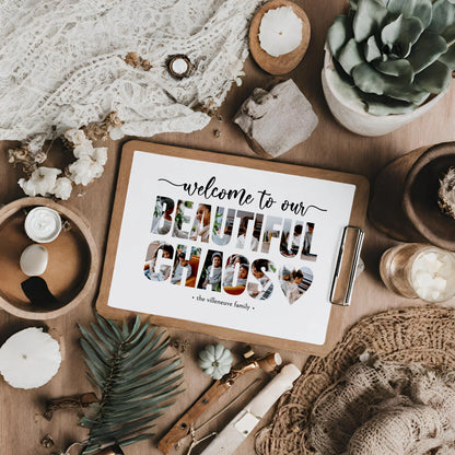 welcome to our beautiful chaos diy picture collage template last minute gift