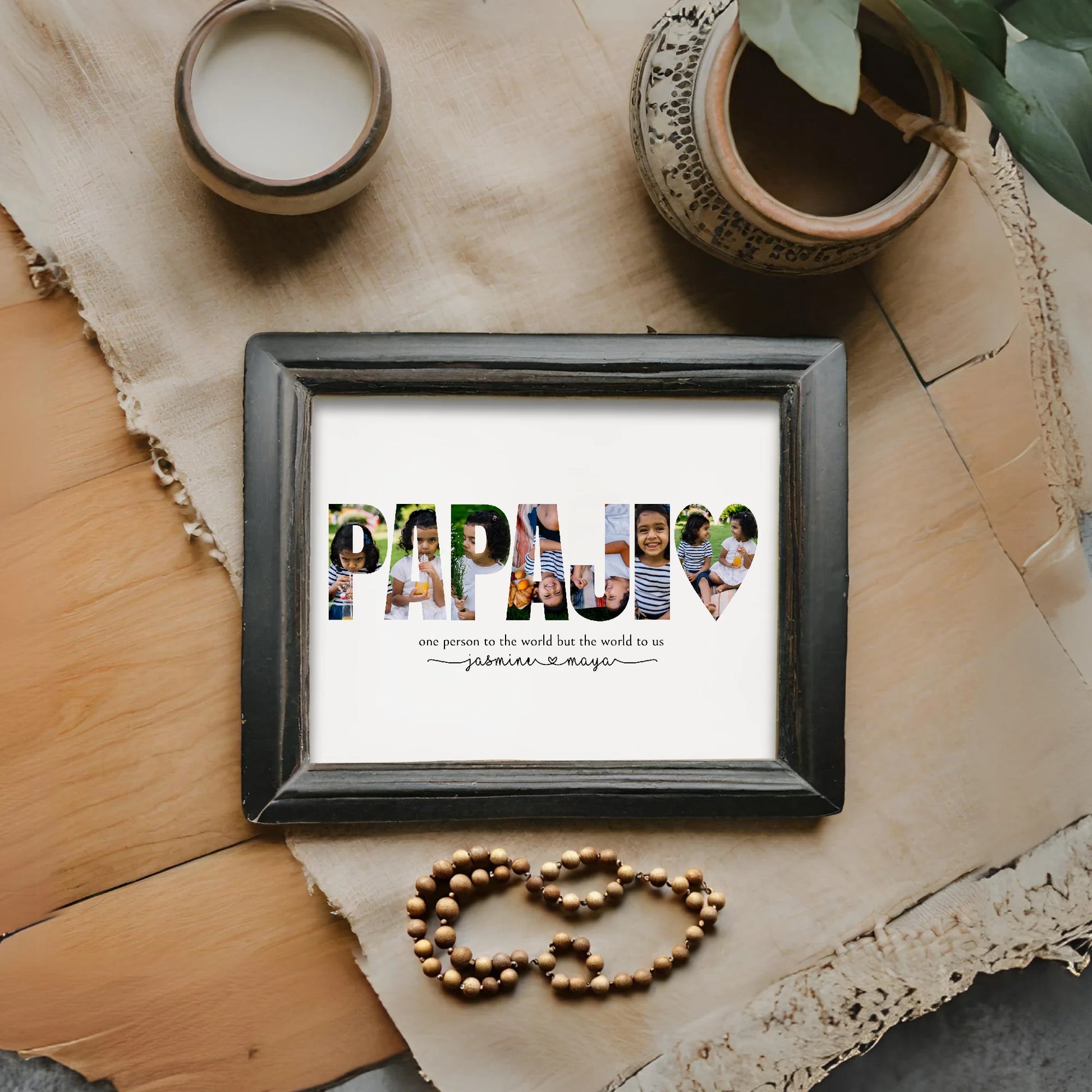 Papaji Editable Photo Collage Template Personalized Gift for Him by Playful Pixie Studio
