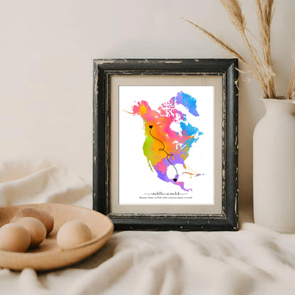 Edit Yourself Rainbow North America Love Map Template by Playful Pixie Studio