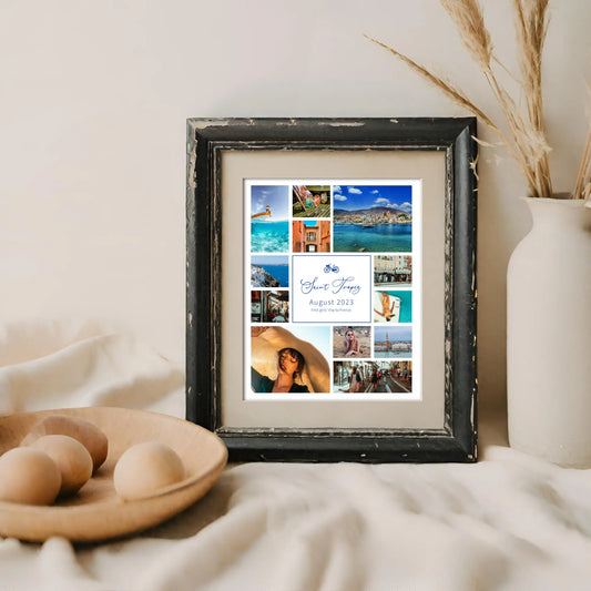 Editable Travel Photo Collage Template DIY Gift by Playful Pixie Studio
