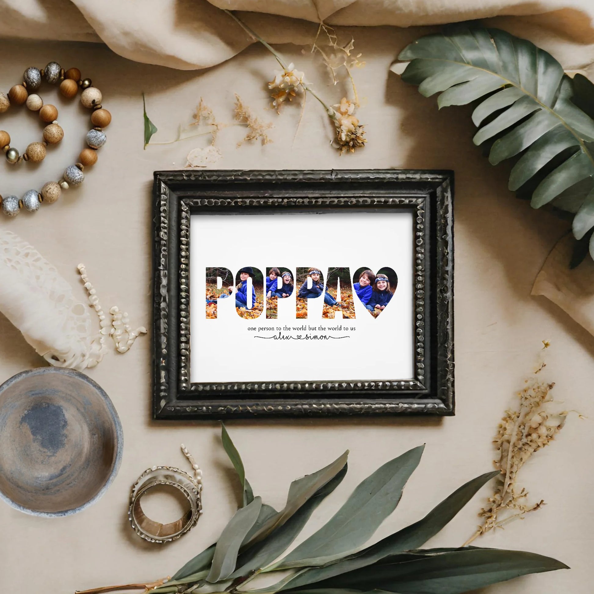 Poppa editable photo collage template last minute gift for grandpa by Playful Pixie Studio