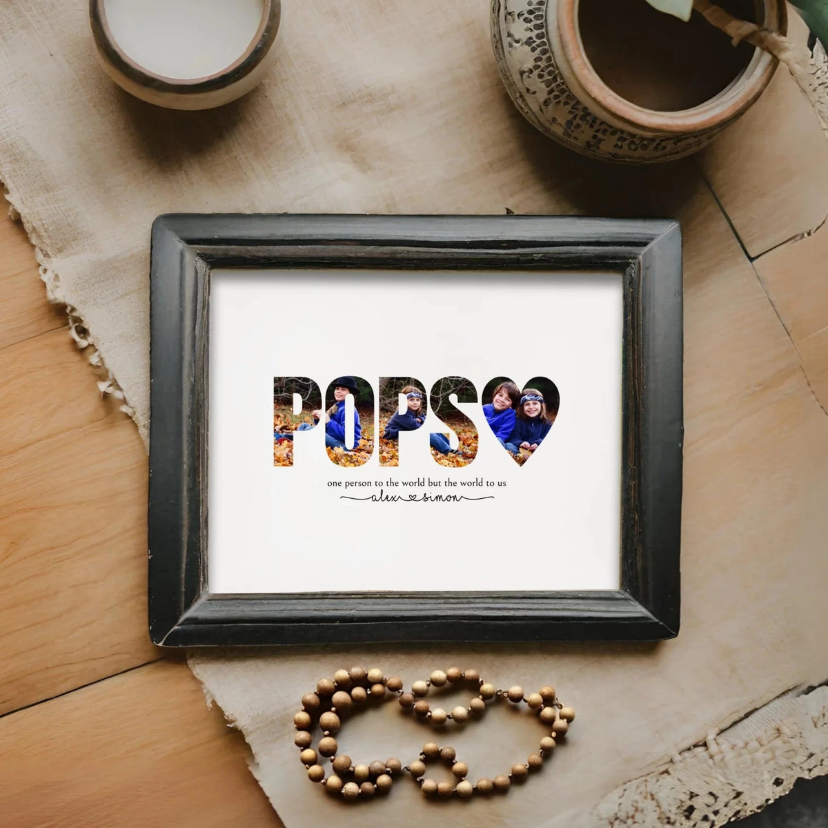 Easy DIY Pops Photo Collage Personalized Fathers Day Gift for Grandpa