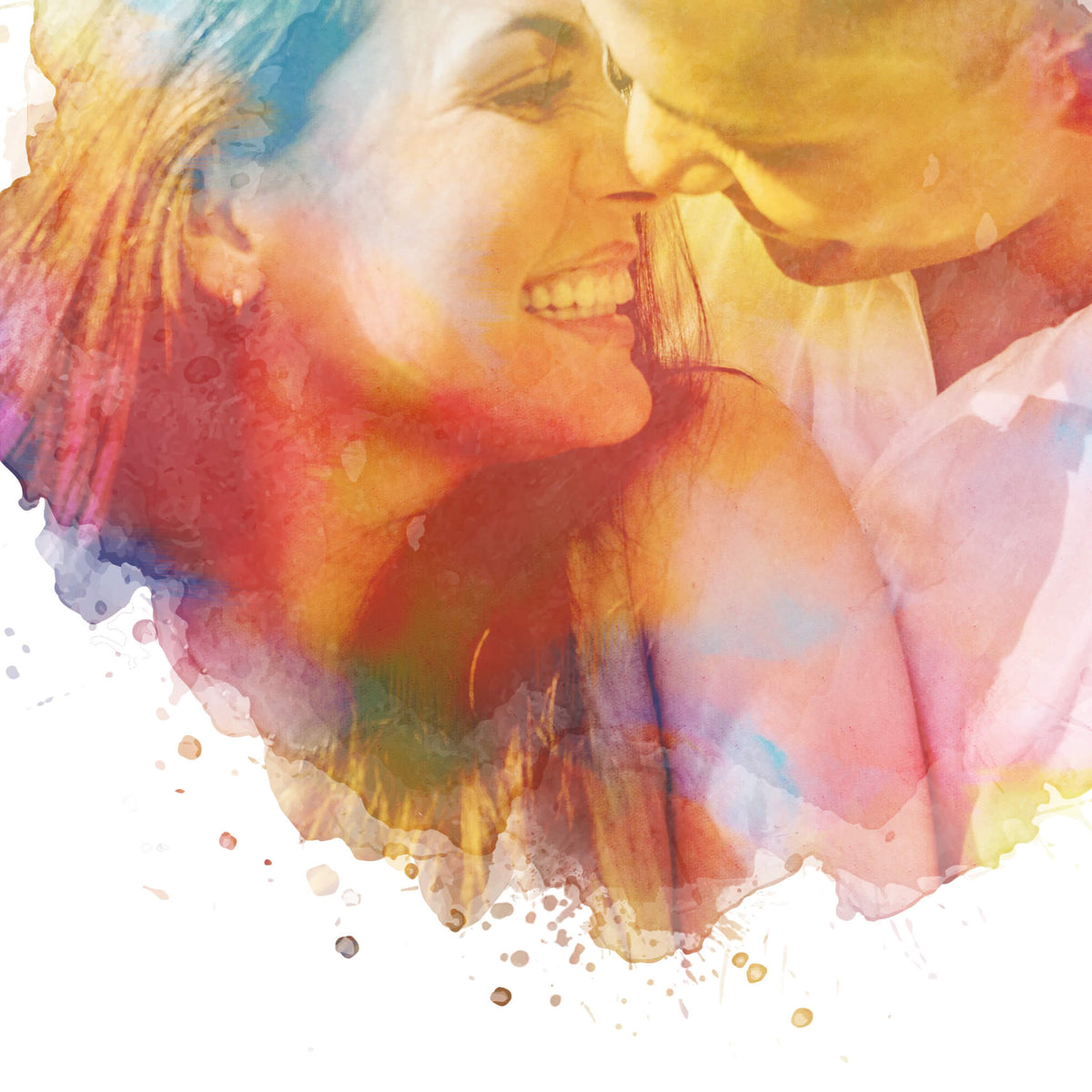 upclose details of rainbow watercolour portrait template