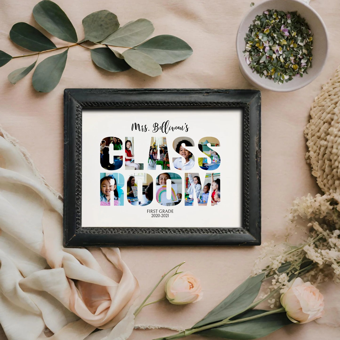 Classroom Collage Template Last Minute Photo Gift for Teacher