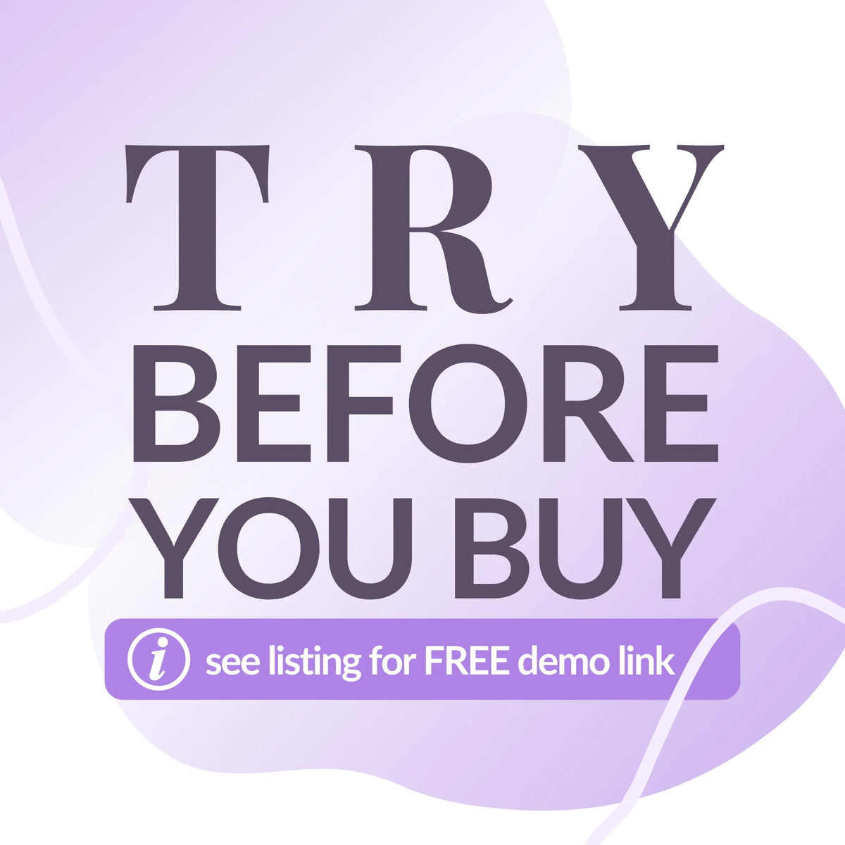 Try before you buy template demo