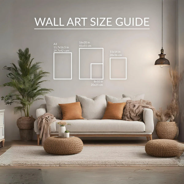Editable Picture Collage Template Wall Art Size Guide