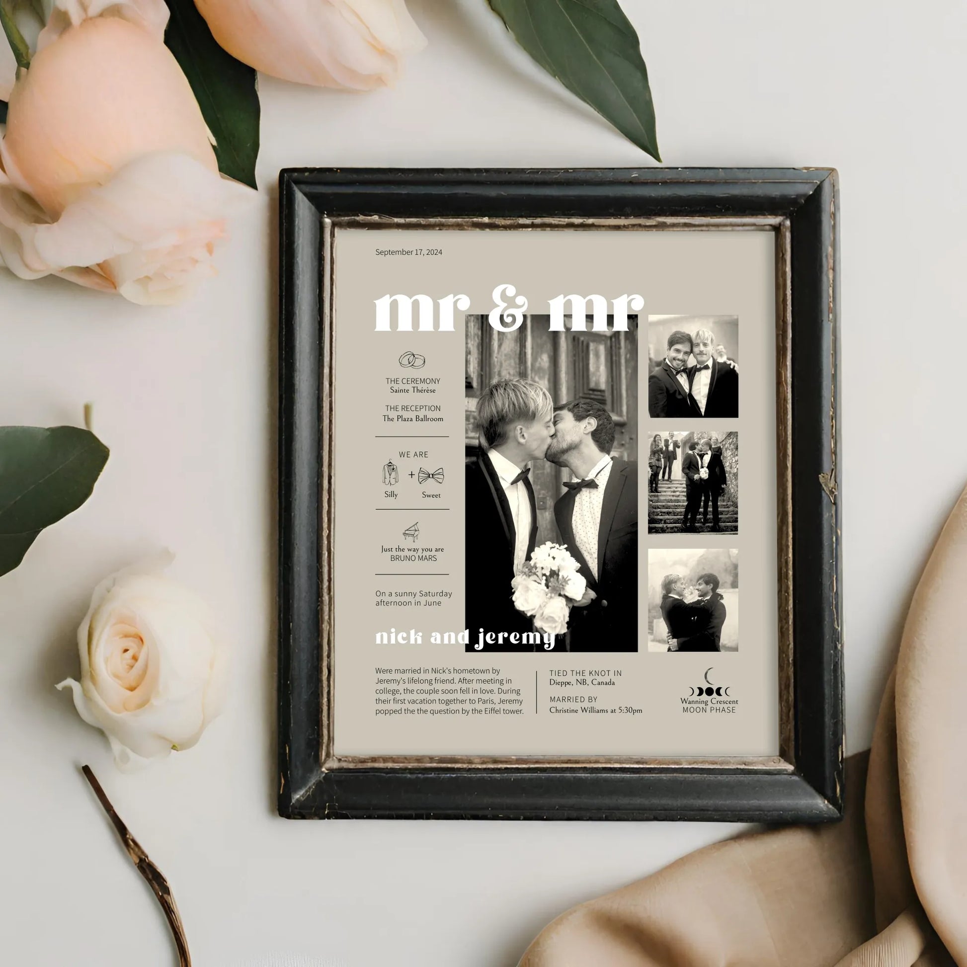 Editable Wedding Day Photo Collage Template by Playful Pixie Studio