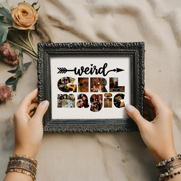 Editable Weird Girl Photo Collage Template DIY Gift for Bestie by Playful Pixie Studio