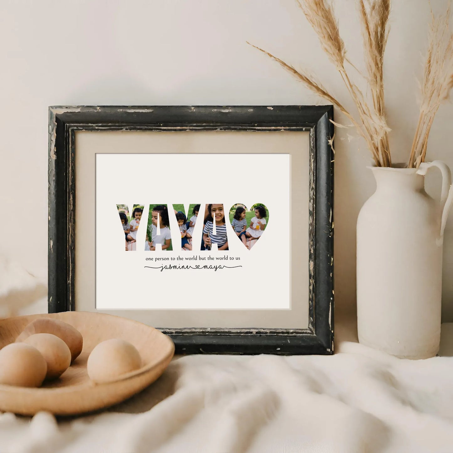 Yaya Custom Picture Collage Template Personalized Gift for Mothers Day