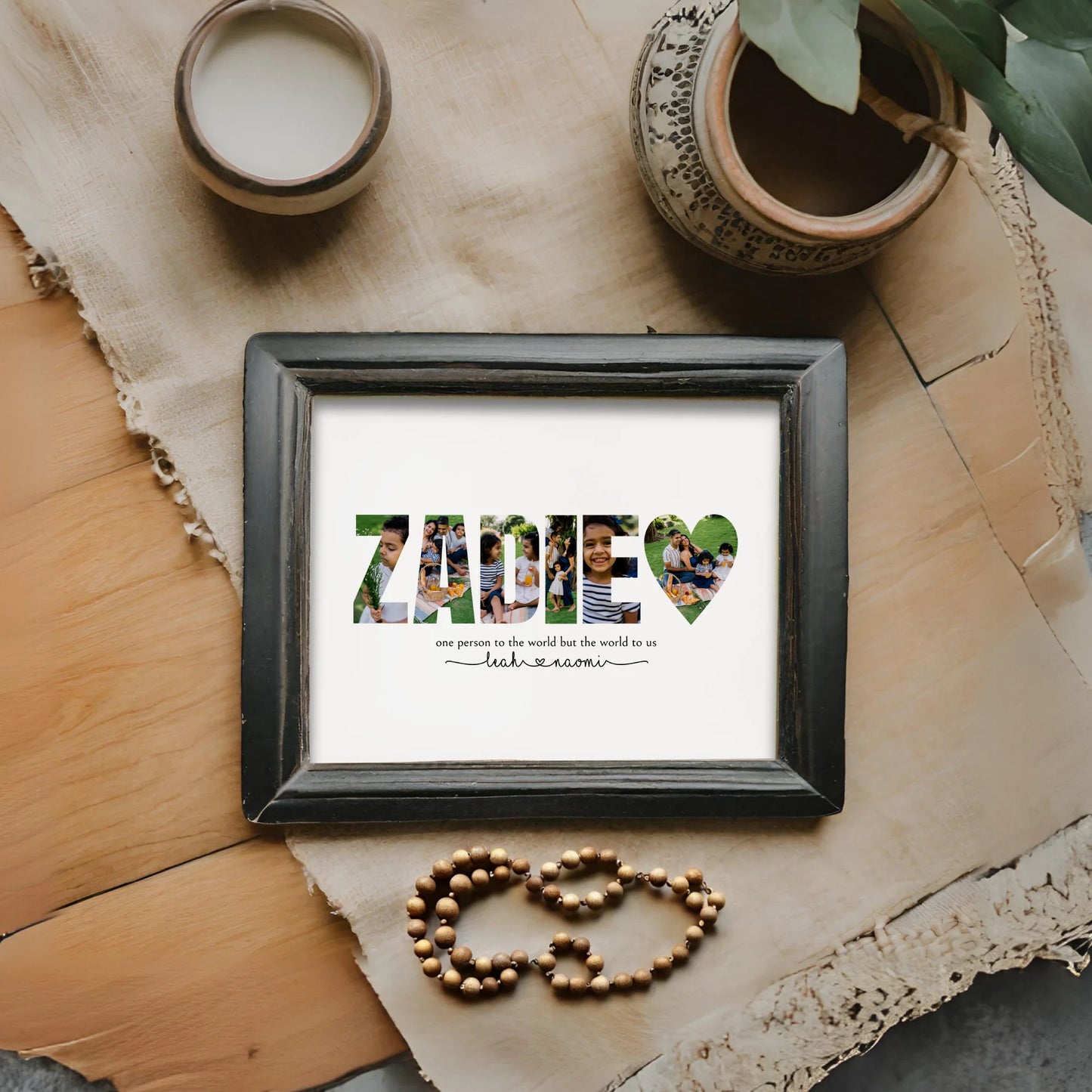 Quick and Easy Zadie Collage Template Last Minute Personalized Photo Gift for Fathers Day