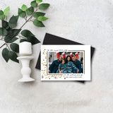 Easy DIY Tis the Season Holiday Photo Card Black and Gold Christmas Card on a Budget