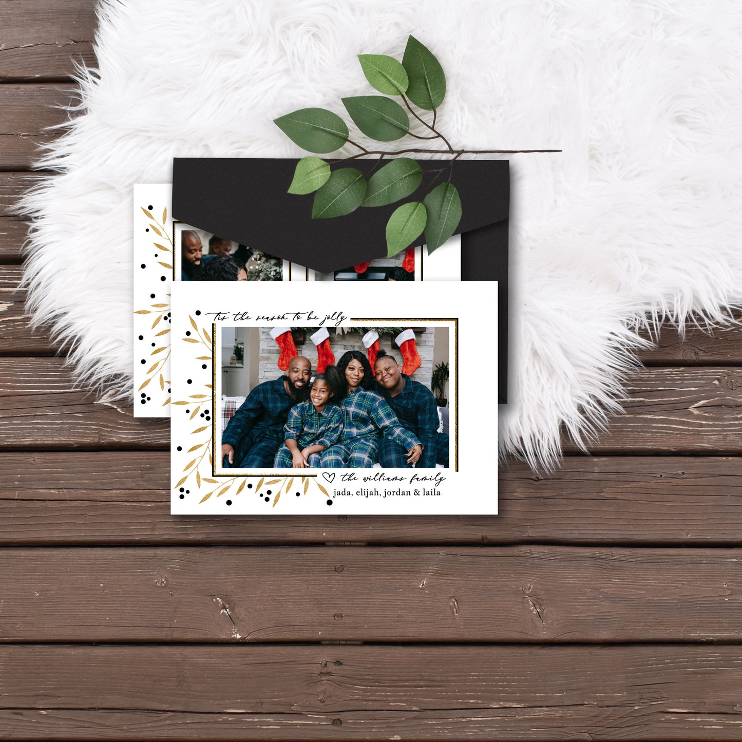Tis the Season Holiday Photo Card Template by Playful Pixie Studio