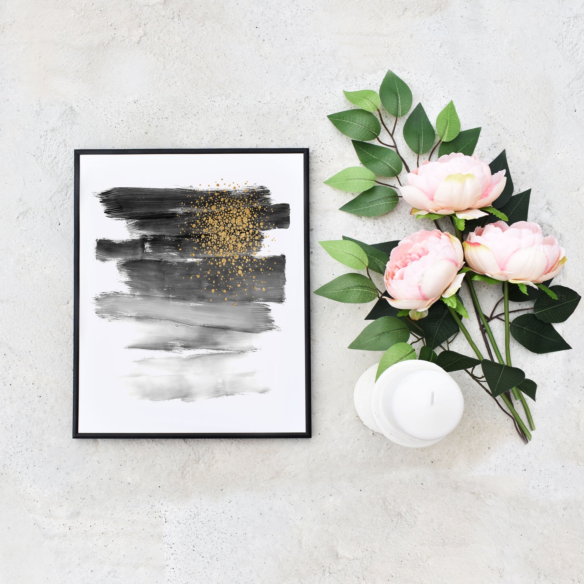 Black and Gold Printable Abstract by Playful Pixie Studio