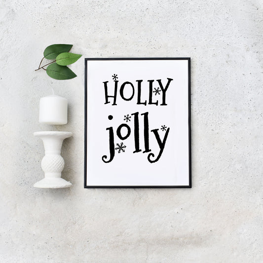 Extra Large Holly Jolly Christmas Art Printable by Playful Pixie Studio