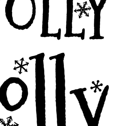 Holly Jolly Black Typography Up Close Details