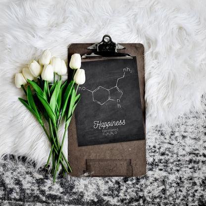 Rustic Serotonin Molecule Chalkboard Printable