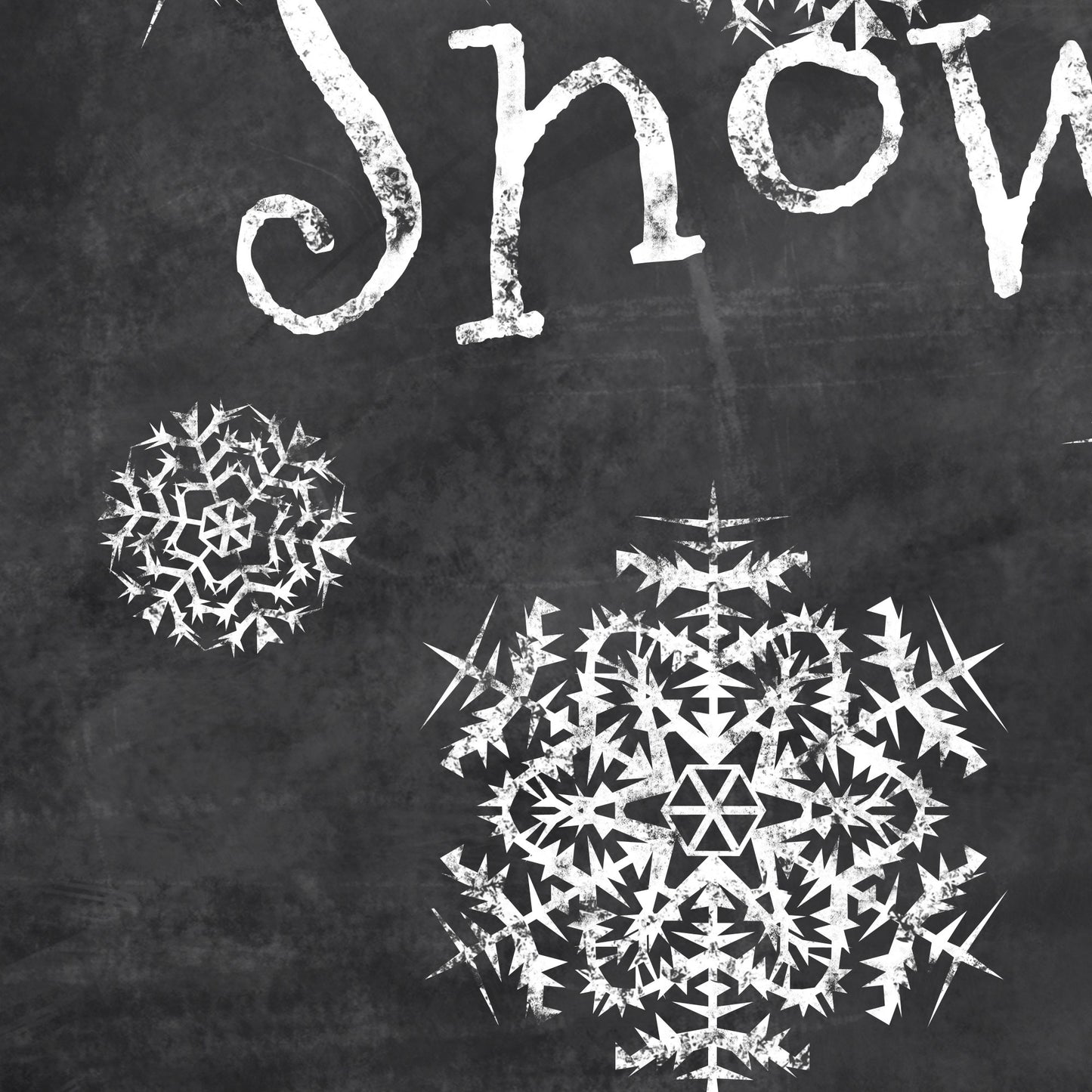 Distressed Snow Chalkboard Up Close Details