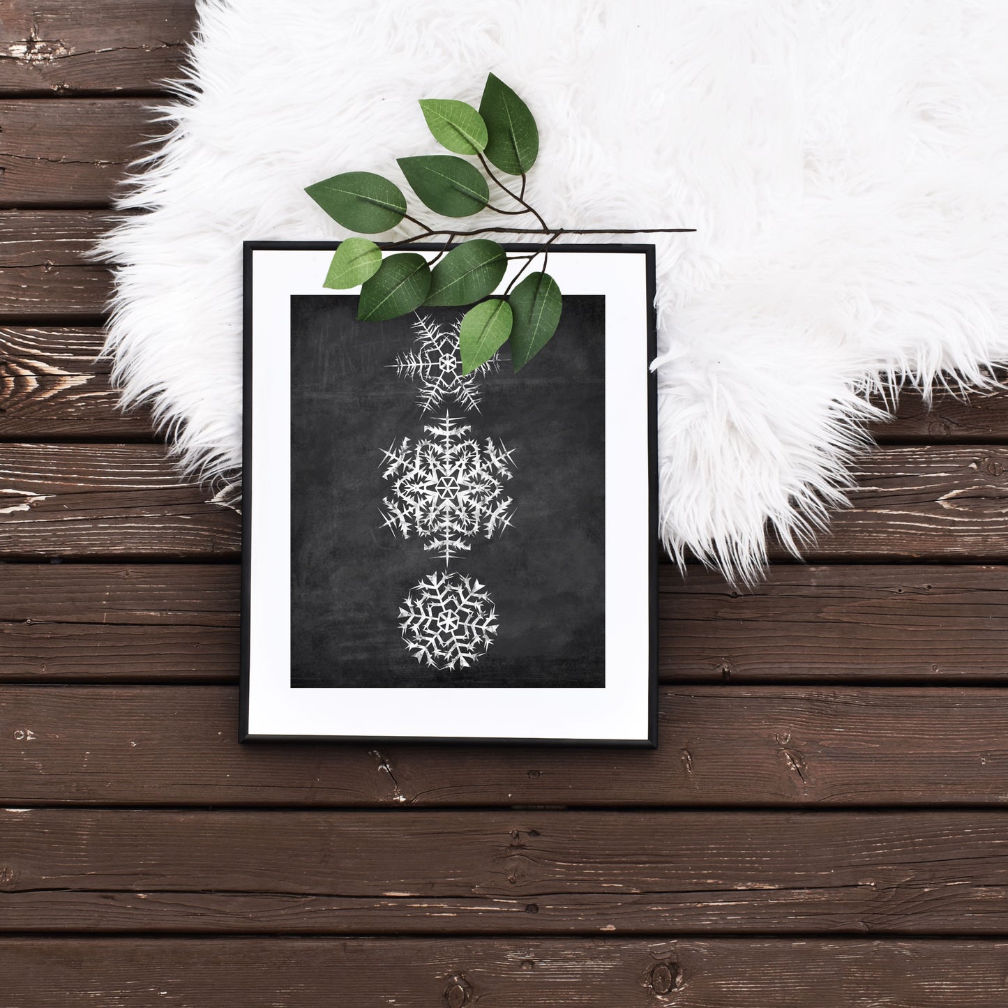 Quick Downloadable Snowflakes Art Last Minute Rustic Holiday Decor