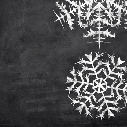 Distressed Snowflakes Chalkboard Up Close Details