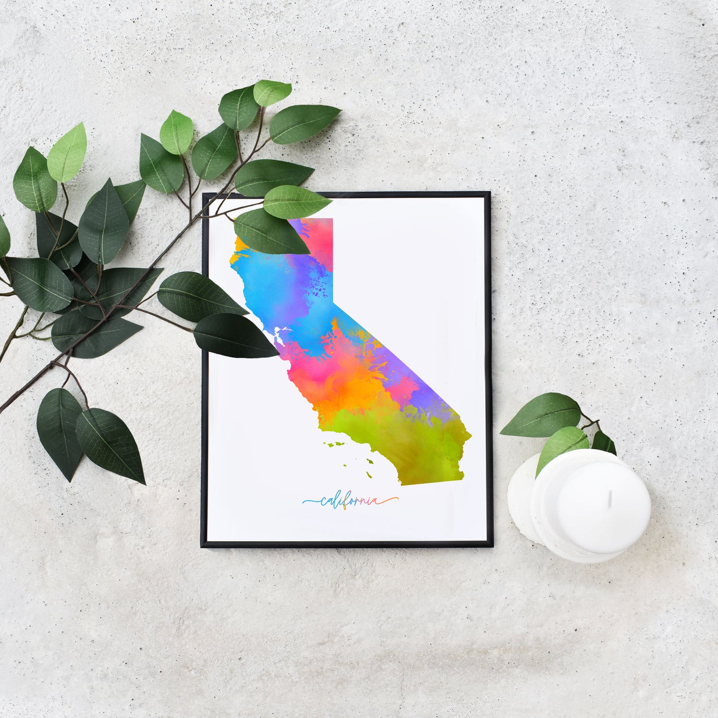 Easy Downloadable California State USA Map Print
