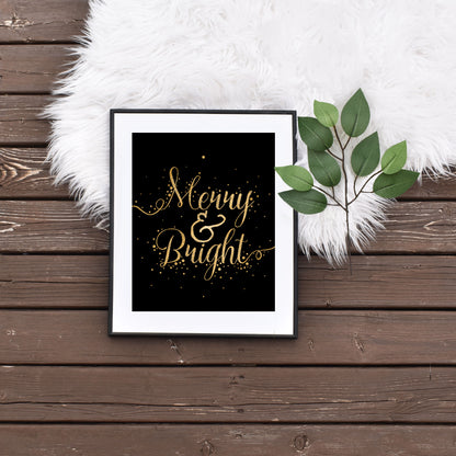 Printable Merry and Bright Holiday Art by Playful Pixie Studio