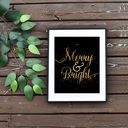 Quick Downloadable Merry and Bright Christmas Wall Decor on a Budget