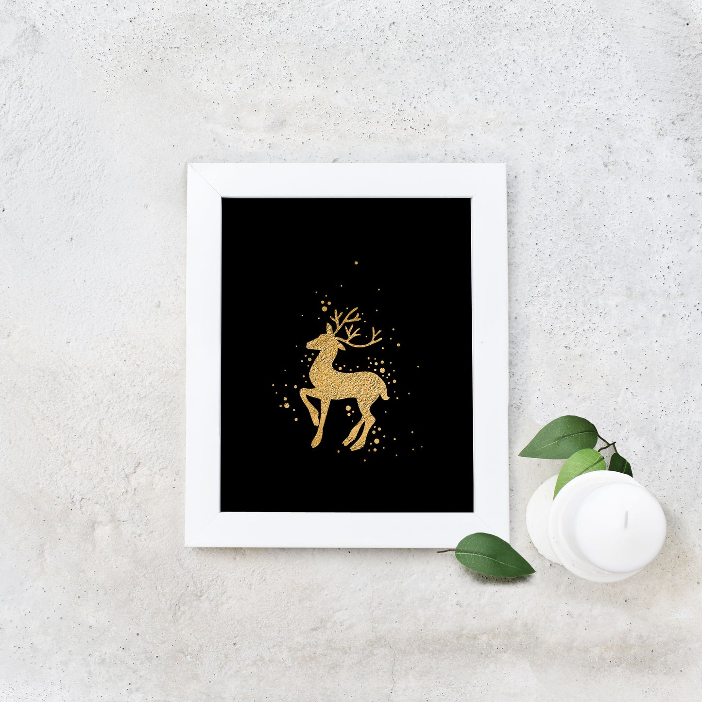 DIY Printable Gold Reindeer Art Budget Friendly Holiday Decor