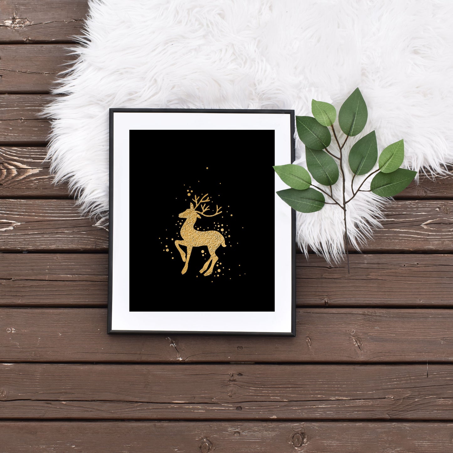 Quick Printable Reindeer Winter Wall Art Last Minute Holiday Decor