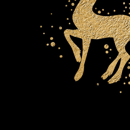 Black and Gold Reindeer Up Close Details