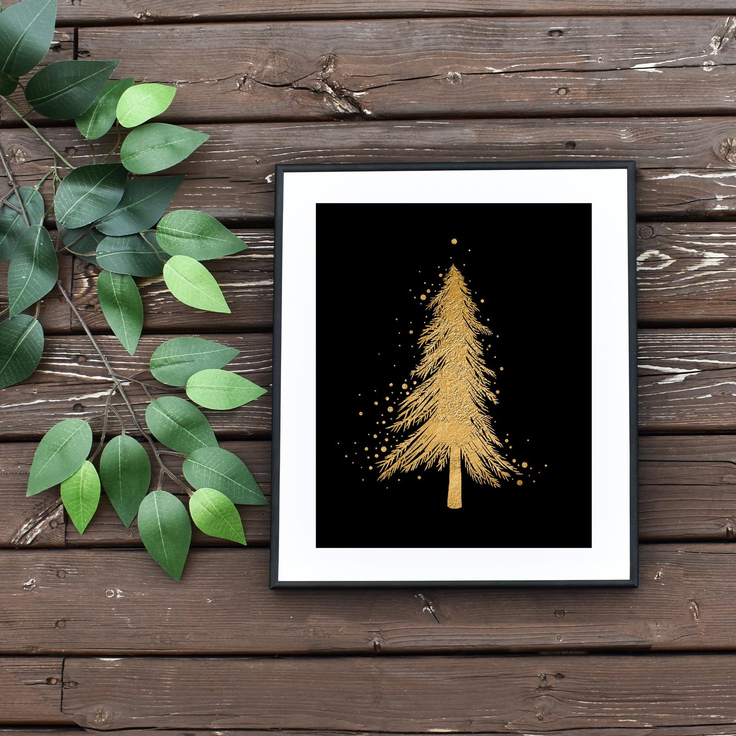 Quick Downloadable Gold Tree Last Minute Christmas Wall Art