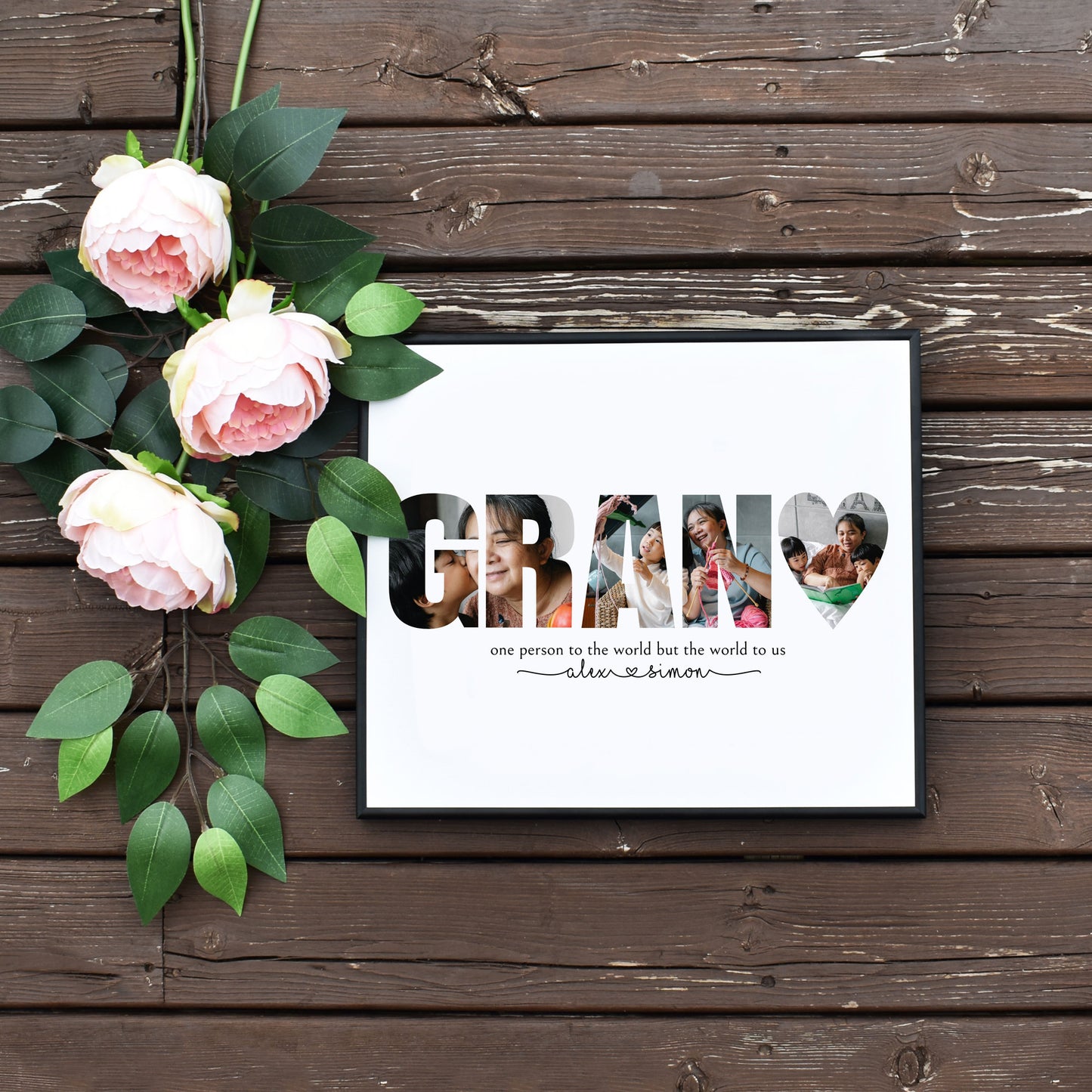 Editable Gran Photo Collage Custom Gift for Grandma by Playful Pixie Studio