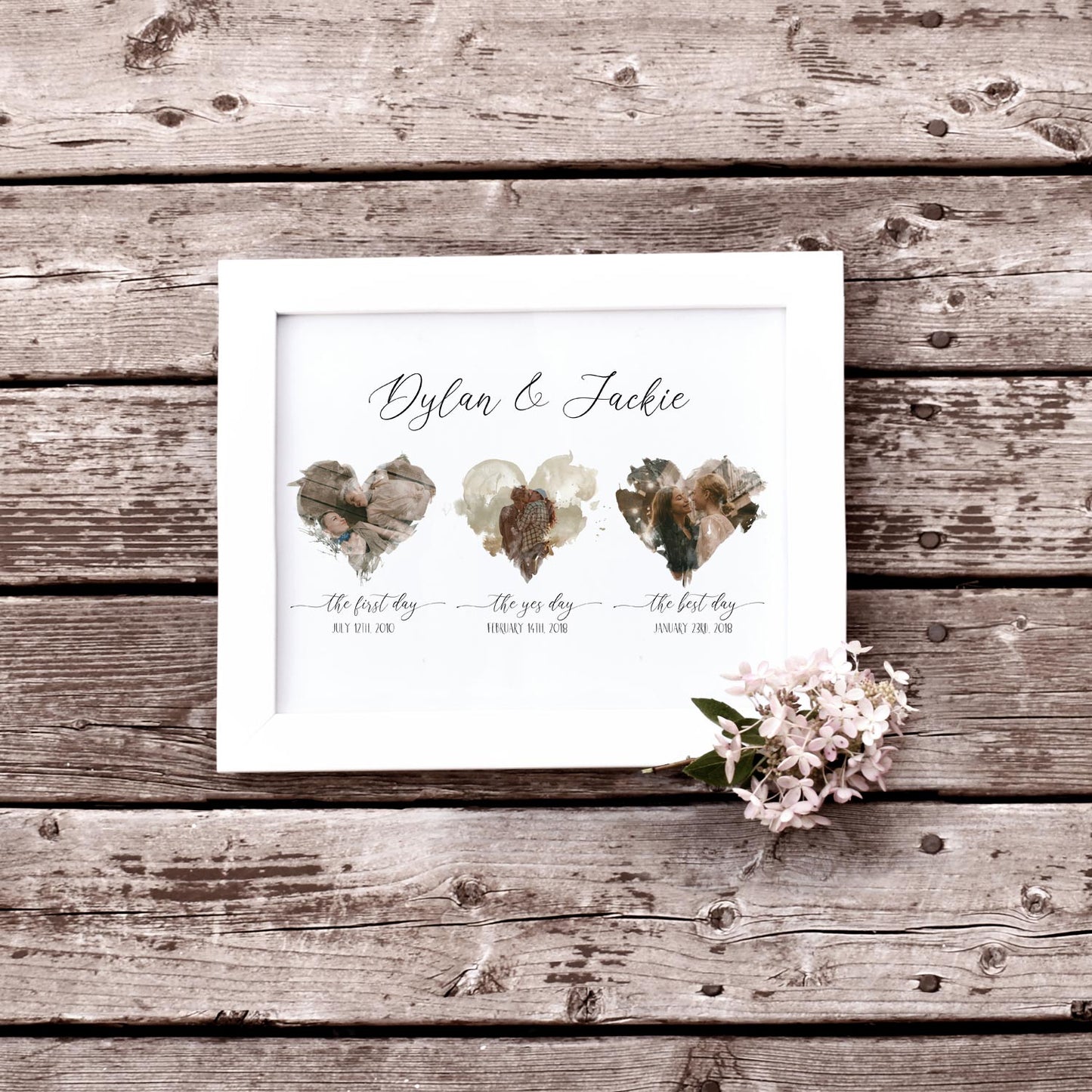 Personalized Gift Editable Heart Photo Collage