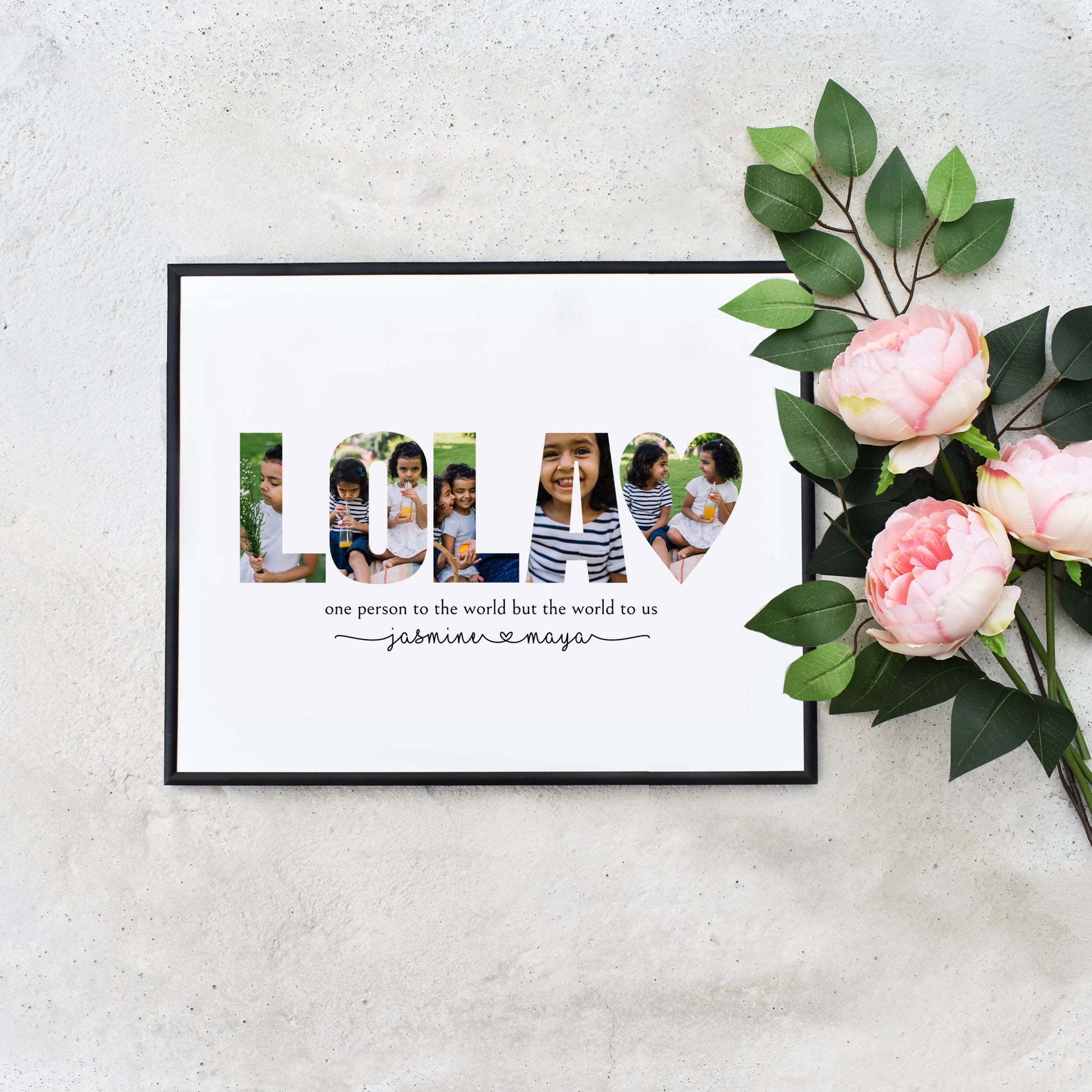 Easy DIY Lola Photo Collage Personalized Gift for Grandma