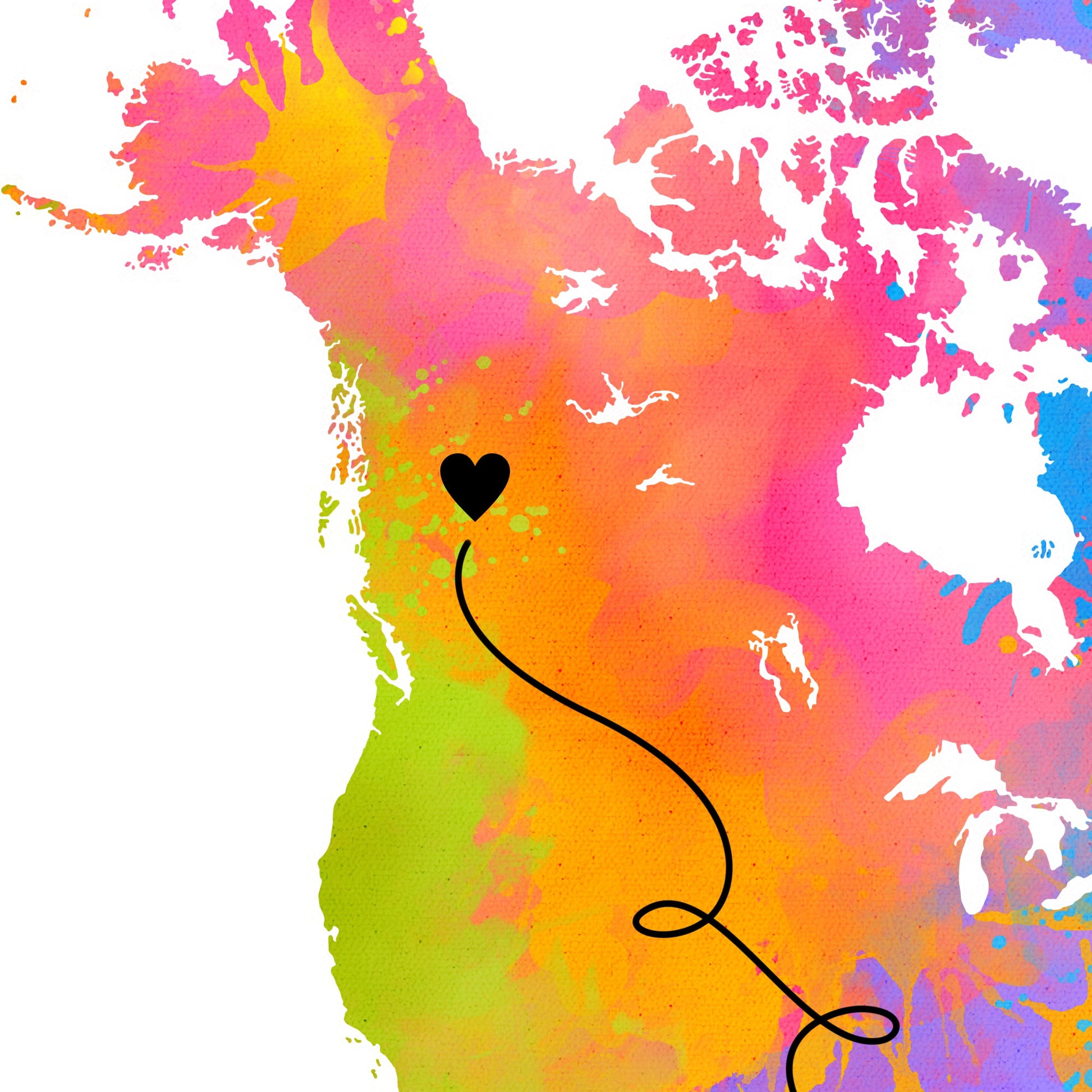 Rainbow North America Map Up Close