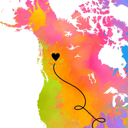 Rainbow North America Map Up Close